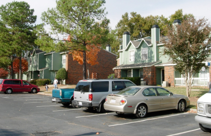 Above, early duplexes, circa 1960. Below, a garden apartment complex, 1980s.