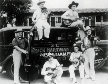 Dick Hartman's Tennessee Ramblers with Happy Morris, Elmer Warren, Dick Hartman, Harry Blair, Cecil Campbell and Kenneth Wolfe.