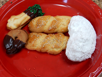 Martin Rojas learned to make (left to right) butter cookies, koulouraki and kourabiedes in NYC.