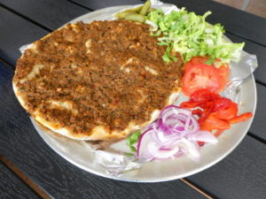 Lahmajoun is a Turkish cousin of pizza.