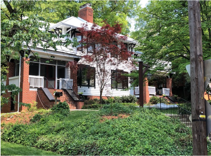 Hidden in the trees is the 1921 residence of J.B. Alexander’s sister Jennie Alexander. It’s a duplex – a very big one. Jennie lived in one half and enjoyed life-long income renting out the other half.