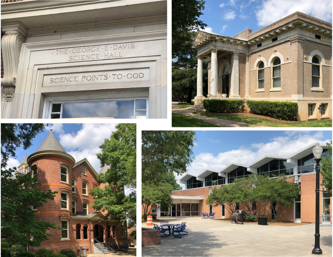 DAVIS SCIENCE HALL, CARNEGIE LIBRARY, CARTER HALL, STUDENT UNION – JCSU campus