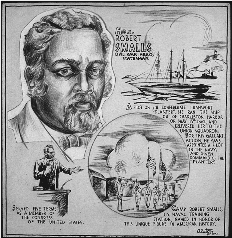 Drawing by Charlotte artist Charles Alston tells the story of South Carolina’s Civil War hero Robert Smalls.