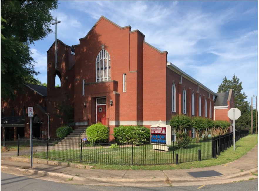 The African Methodist Episcopal Zion denomination began in New York before the Civil War, attracting important black activists as members, including Frederick Douglass and Harriet Tubman. AME Zion missionaries had great success among newly freed African Americans here in North Carolina after the Civil War. This congregation dates to 1873. Its long-time pastor, Rev. George Battle, Jr., became an influential Bishop. When rising prices pushed the denomination out of New York City in 2001, Battle help arrange for AME Zion national headquarters to move to its current campus on Sugar Creek Road in Charlotte.