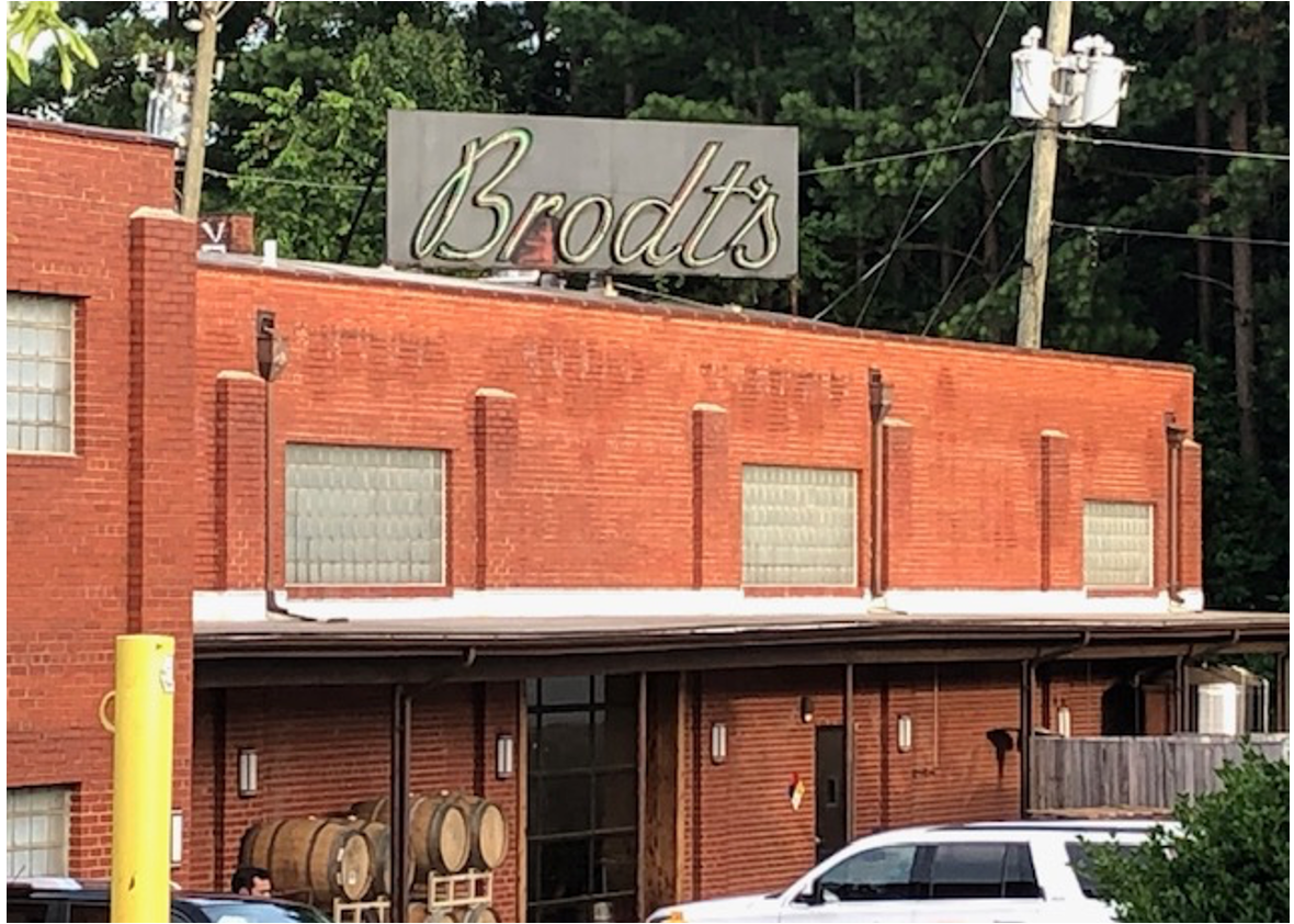 Starting back in 1934 Brodt’s built a reputation as one of THE places to buy sheet music in the South. But the internet wrecked that market niche. Today the building is Legion brewery – which hangs onto the old Brodt’s sign for good luck.