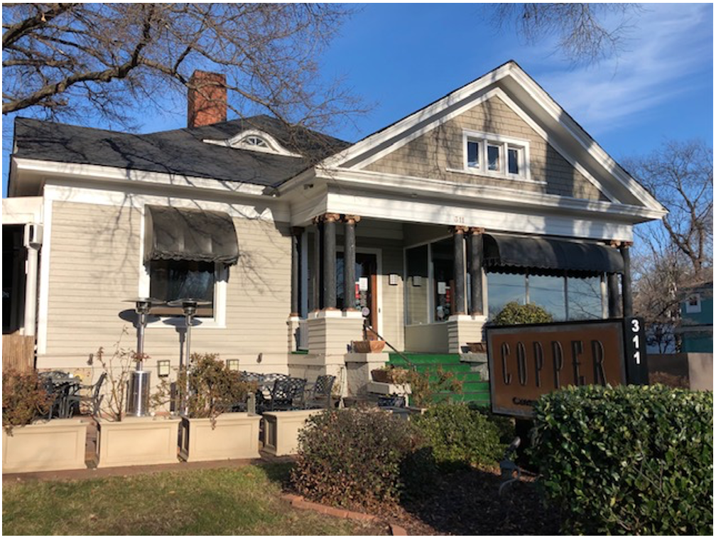 Walter Brem built this for his daughter and son-in-law Mina and R.A. Mayer about 1908. By the mid 1930s, as Dilworth slid out of fashion, it became a rooming house. 20-year-old Carson McCullers and her husband lived here for several months (they also rented briefly on Central Av) while he tried to find a textile executive job. By the time they gave up and left Charlotte in March of 1938, she’d completed the outline of a novel about loneliness in a Southern town: The Heart is a Lonely Hunter, now considered an American classic.