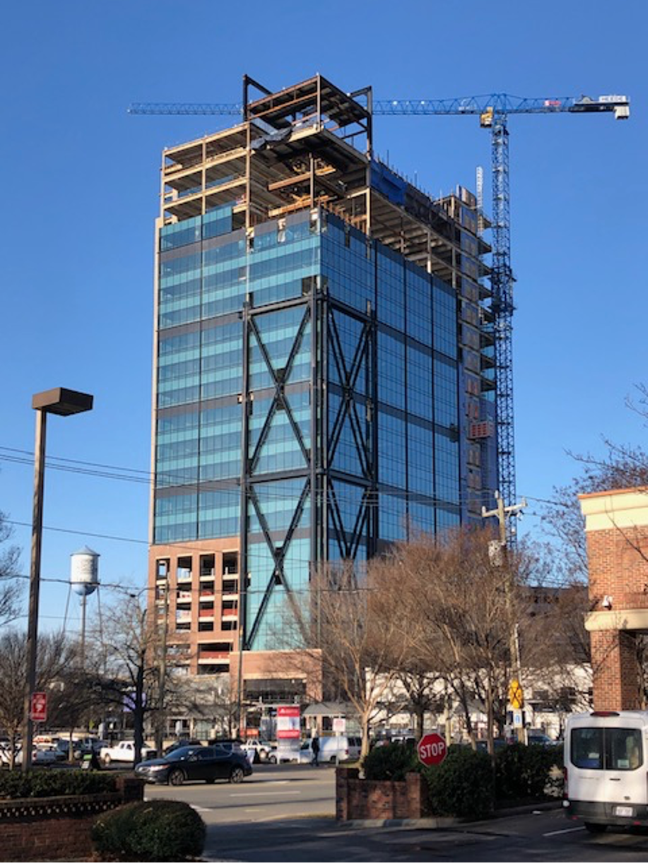 Tony Pressley and early believers in South End must be amazed to see the 23-story Lowes tower, completed in 2021. Building materials retailer Lowes began as a hardware store in North Wilkesboro, NC, then went national with a suburban headquarters outside Mooresville at Charlotte’s northern rim. Today its creative teams want urban surroundings: fast-changing South End.