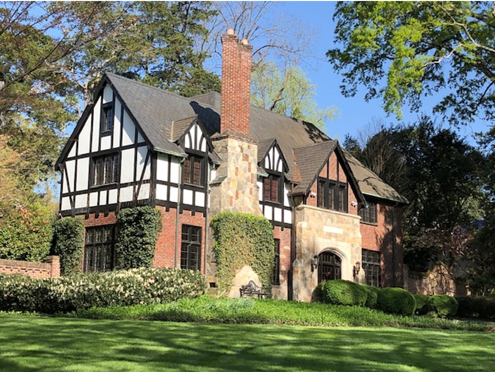 Louis Asbury designed this fine Tudor Revival home for Ernest R. Cannon – not part of the Cannon Mills textile family, but rather president of the Charlotte Casket Company.

The home overlooks the intersection where Queens Road West joins Queens Road. As planned by Nolen, the streetcar ran out Queens Road to the Myers Park Country Club, then was intended to loop back via Queens Road West.